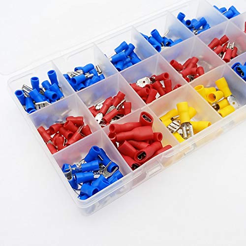 330pcs Assorted Full Insulated Fork U-Type Set Terminals Connectors Assortment Kit Electrical Crimp Spade Ring