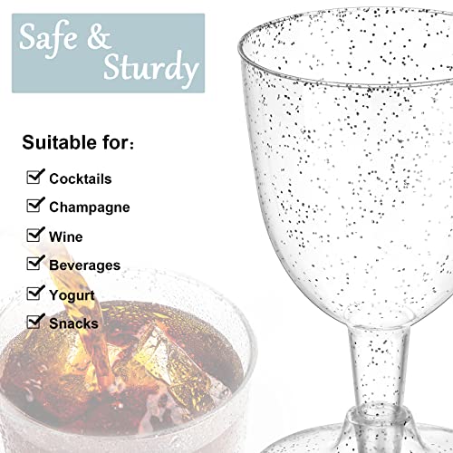 Meekoo 50 Pack Plastic Wine Glasses Disposable 5.7 Oz Plastic Wine Glasses For Parties Clear Plastic Goblets Cocktail Cups With Stem For Weddings Birthday Parties Picnics #TOP5