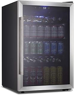 Kismile 4.5 Cu.ft Beverage Refrigerator and Cooler - 145 Can Mini Fridge with Glass Door & Digital Temperature & Removable...
