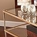 SEI Furniture Knox Side Table - Metallic Gold Metal Frame With Glass Top - Glam Style Décor, Copper