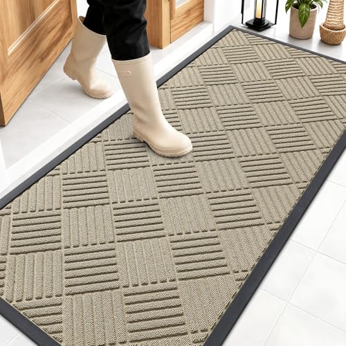 Image of OLANLY Front Door Mat Outside Entrance 59x23, Waterproof Heavy-Duty Doormat