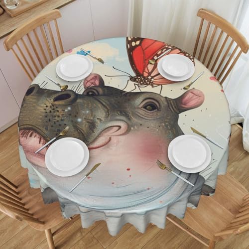 Nappe ronde de cuisine avec dentelle en polyester imprimé chic