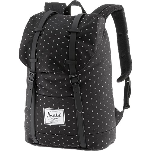 Image of Herschel Retreat Backpack, Black Gridlock /Black Rubber, Classic 19.5L