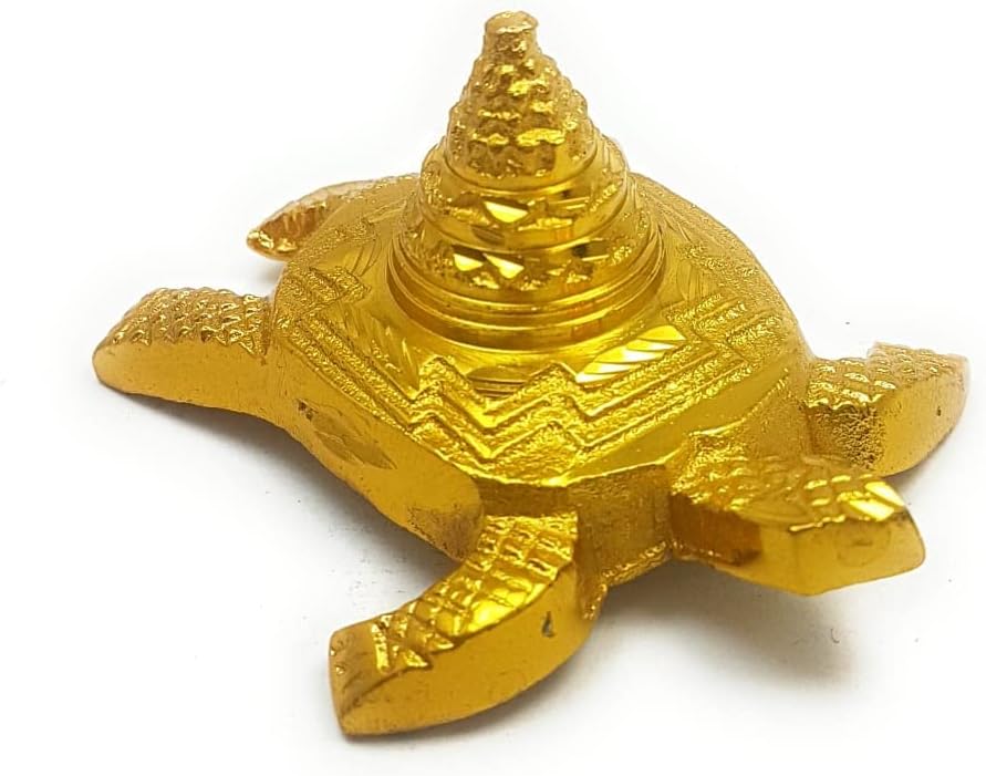 1.5x2.5x2 inches Meru Kachva Shri Yantra Sri Yantra Shri Chakra Navayoni Chakra Mahameru Mount Meru Brass Hindu Ancient Antique Statue Sculpture Figurine for Health Wealth Prosperity & Happiness