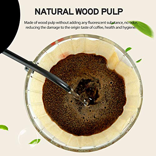 Nishore 100 unidades/conjunto Gotejamento em forma de V Papel de filtro de café em pó de madeira org