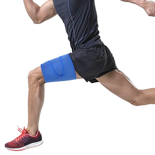 Soporte para muslos, soporte antideslizante para isquiotibiales de muslo, manga de compresión, vendaje deportivo ajustable para piernas para
