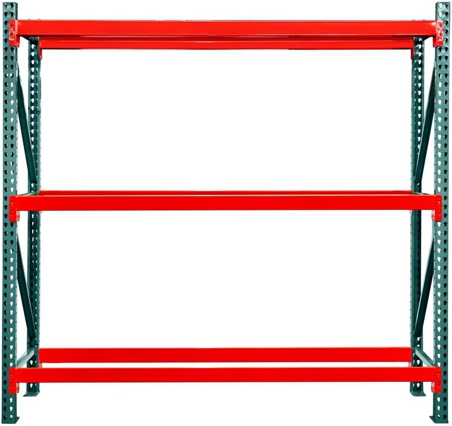 Shelving Inc. 48" d x 96" w x 144" h 3-Tier Teardrop Pallet Rack Starter Unit, No Decking, 4-1/2"h Beams, Weight Capacity 5100lbs Per Level, Evenly Distributed
