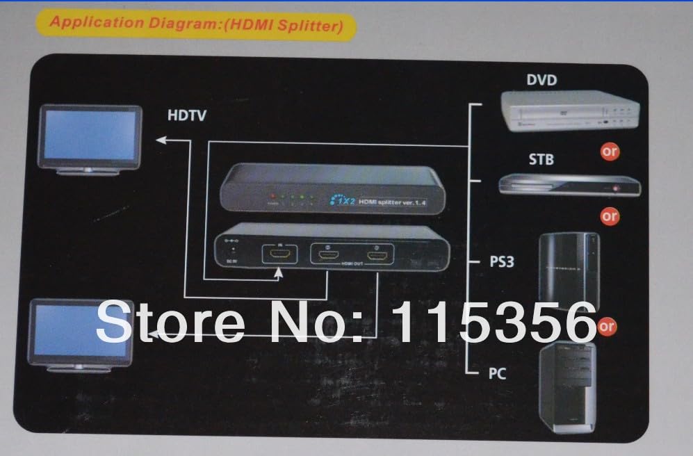 Wiring Connecting Terminals - HDMI Splitter V1.3 1X2 2 Ports Compatible 3D for PS3 HDTV 1080P