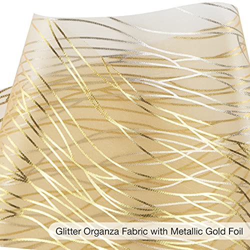 Weltrxe Organza Gold Table Runner 11鋳 X 27 Yds Reusable Glitter Table Runner Roll For Wedding Bridal Shower Baby Shower Birthday Thanksgiving Christmas Halloween Party Decorations Gift Chair Sash Bow #TOP3