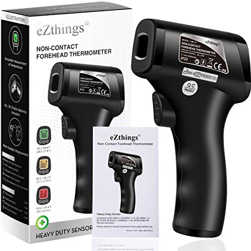 Image of REED Non-Contact Medical Screening Forehead Thermometer for Physician Offices and Hospitals (Black Heavy Duty Thermometer)