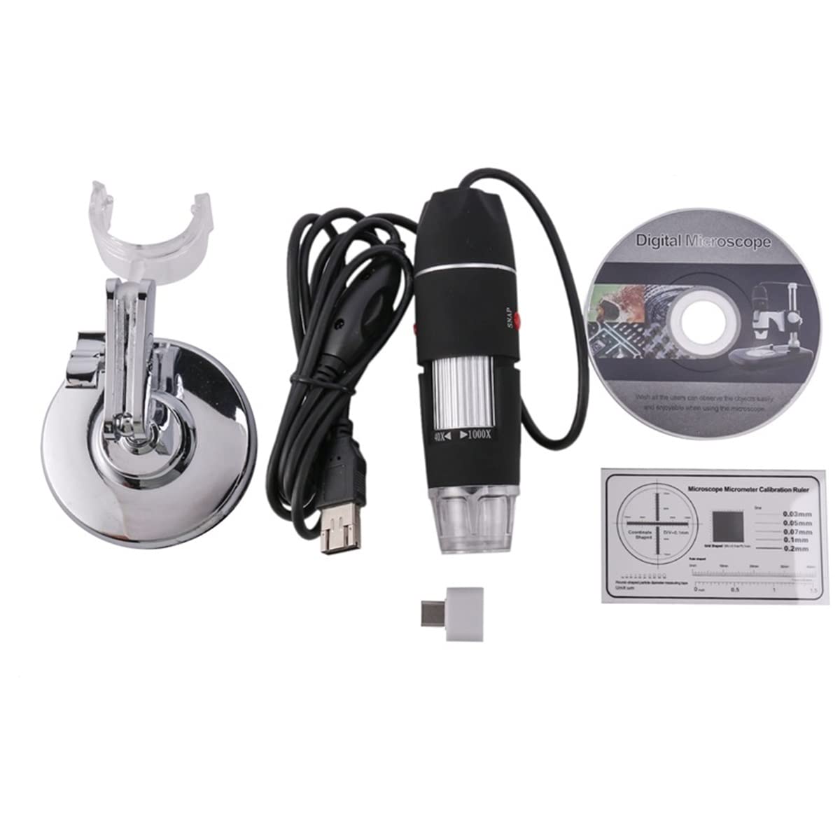 Kit de Accesorios para microscopios USB Microscopio Digital 4 0x-1000X Cámara de microscopio de Mano Portaobjetos de microscopio