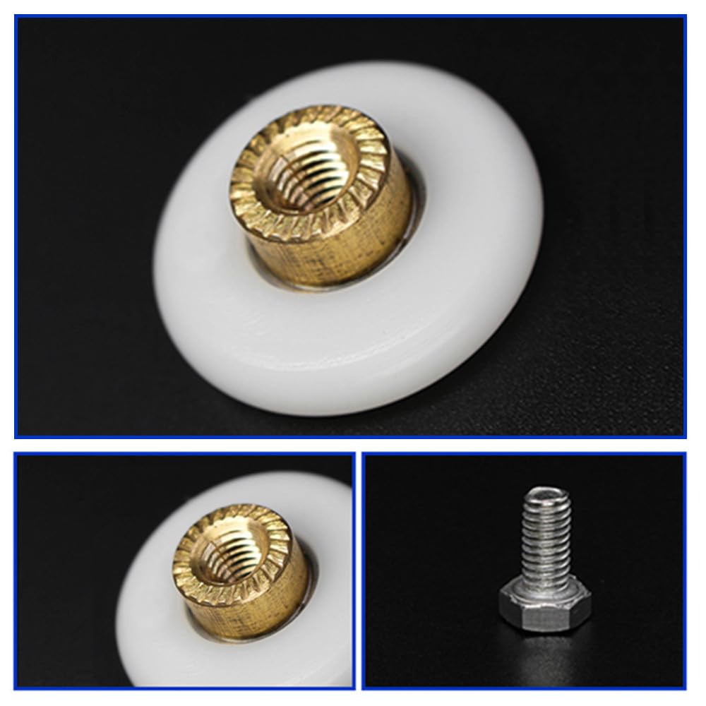 8 pezzi Ruote Della Doccia, Ruote Della Doccia, Rulli di Ricambio per Porta Doccia, Diametro Di 20mm, Per Porta Della Doccia
