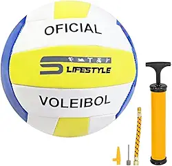 Bola de Vôlei para Quadra e Praia com Bomba de Ar – Tamanho Oficial – Ideal para Treino, Jogo e Recreação