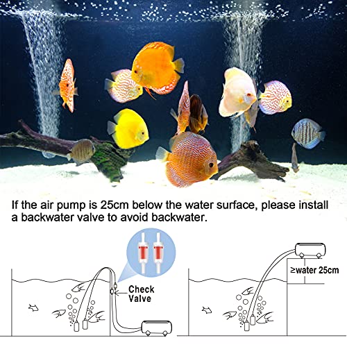 Image of AQQA Aquarium Air Pump,3.5W 5W Dual Outlet Oxygen Pump with 2 Air Stone,Adjustable Air Valve Quiet Bubbler Pump,Up to 160 Gallon Fish Tank (3.5w) (Pack of 3)