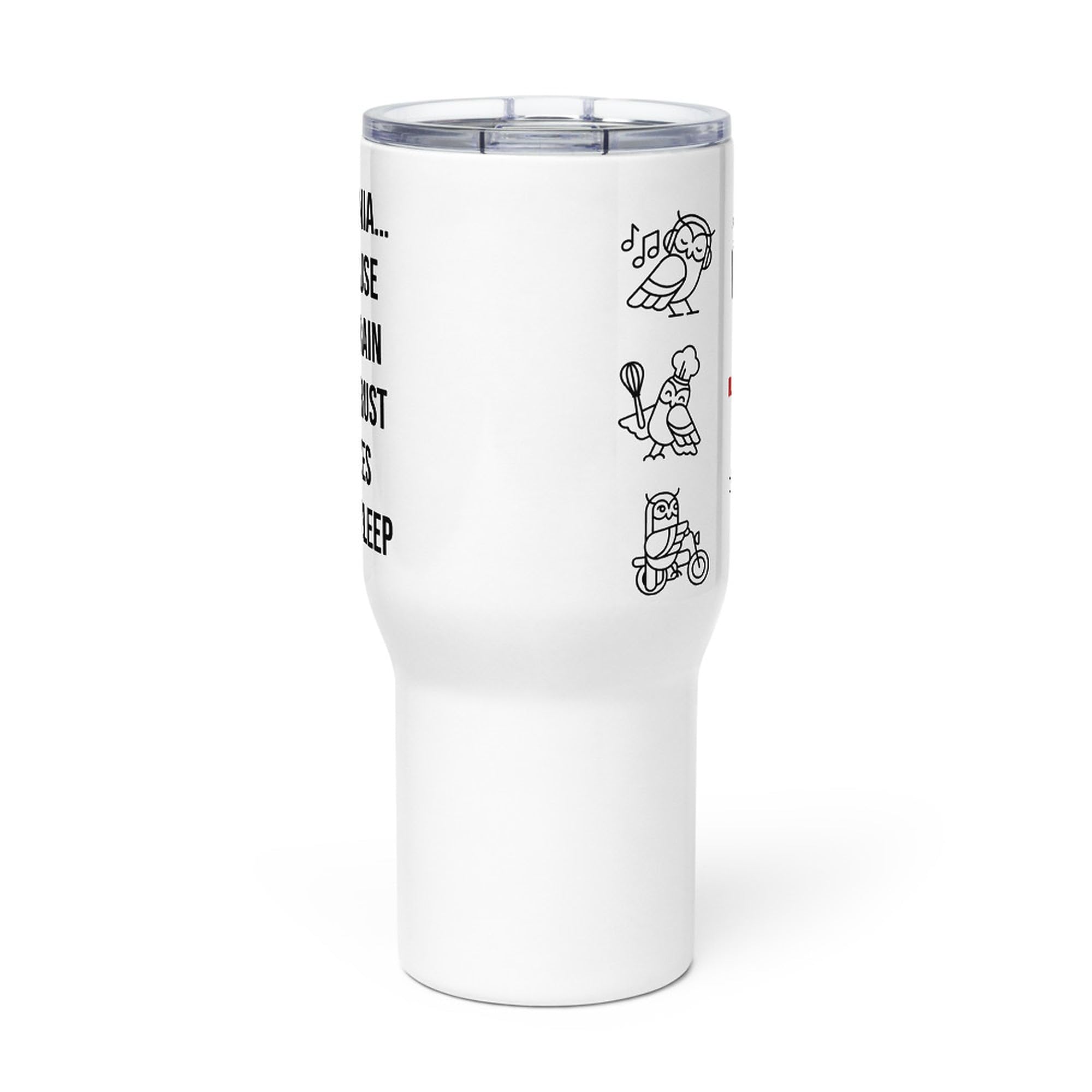 Taza de Viaje Insomnio con Asa, Regalo para Personas con Insomnio