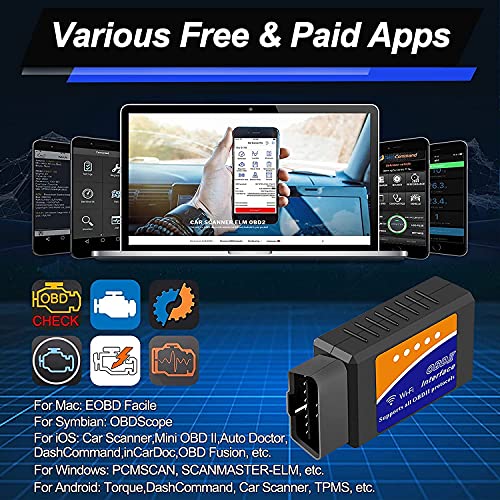 Elm327 Obd2 Scanner & Wifi Car Code Reader – Clears Check Engine Light Instantly – Diagnose 3000 Codes - Wireless Car Diagnostic Scanner – Auto Scanner For 1996+ Vehicles (Ios & Android Devices Only) #TOP3