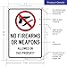 No Firearms Guns Or Weapons Allowed Sign, 10x7 Inches, Rust Free .040 Aluminum, Fade Resistant, Made in USA