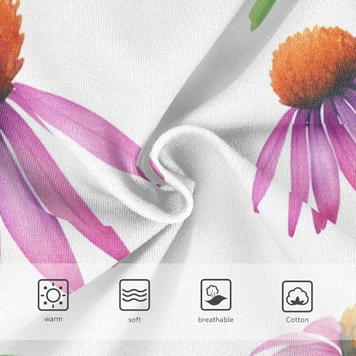 Girls Underwear Toddlers 2t Cotton Little Girl Panties Artistic Kids Undies Briefs Purple Echinacea Flowers White3