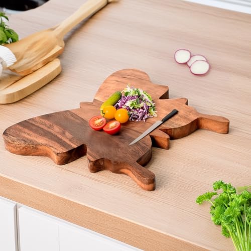 Tabla de cortar de madera en forma de mariposa Treen Art, 11"L x 13"W, tabla artesanal para cocina y decoración miniatura 6