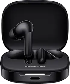 Xiaomi Fones de ouvido sem fio Redmi Buds 6, Bluetooth 5.4, redu��o de ru�do IA de microfone duplo, at� 42 horas de tempo de audi��o, design leve, preto noturno