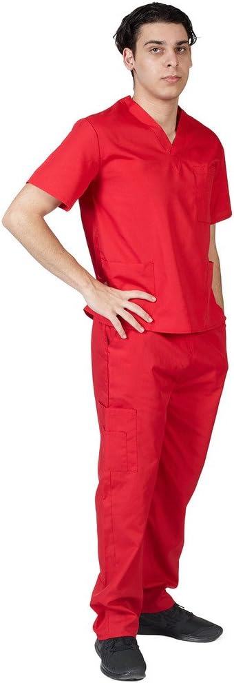 Men Scrub Set Medical Scrub Top and Pants