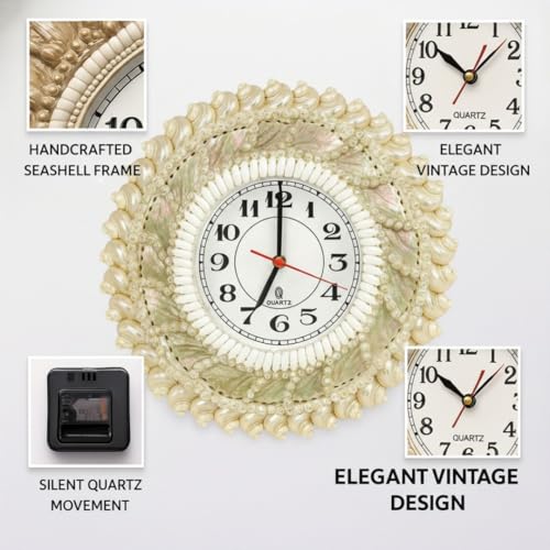 Image of Wall Clock for Hall White | Large Decorative Wall Clock for Home | Elegant Modern Design | Silent Non-Ticking Wall Watch for Living Room, Bedroom & Office