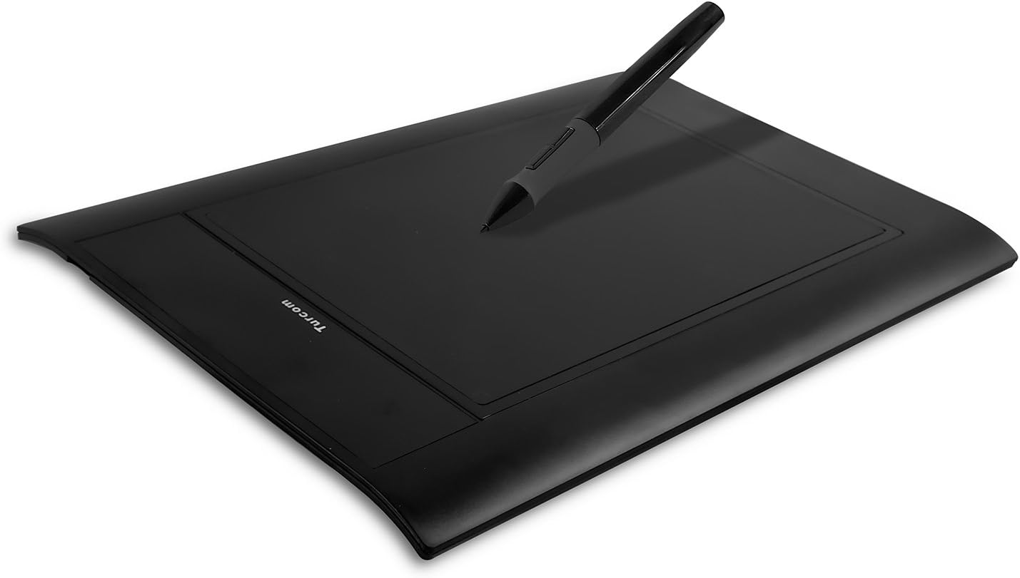 Turcom TS-6580 Graphic Tablet Drawing Tablets and Pen/Stylus for PC, Mac Computer, 8 x 5 Inches Surface Area 2048 Levels of Pressure Sensitive Surface, 5080 LPI Resolution, Ideal for Kids and Artists