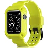 Compatible Apple Watch Band 42mm Case,Camyse Shockproof Rugged Protective Cover Strap Bands Stainless Steel Clasp iWatch Apple Watch Series 3, 2, 1 Sport & Edition Men Women Grils Boys - Yellow