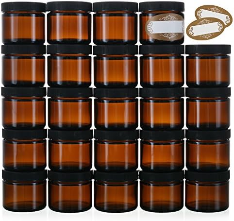 2 Oz Small Glass Jars with Air-tight Lids - 24 Pack Empty Little Glass ...