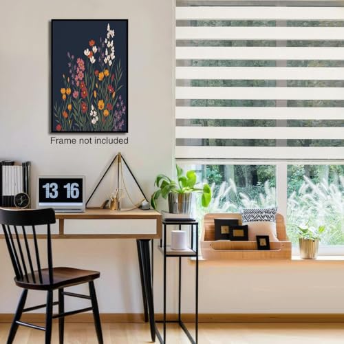 Tableau décoratif intissé haut de gamme paysage de fleurs
