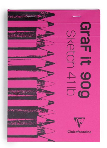 Clairefontaine 96621C Bloc Agrafé GraF'it, 80 Feuilles Papier Dessin Croquis Uni, Feuilles Détachables, A5 14,8x21 cm 90g - Image 2