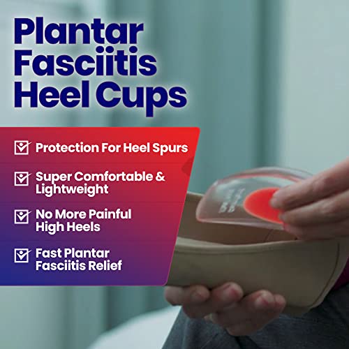 Gel Heel Cups Plantar Fasciitis Inserts - Silicone Heel Cup Pads For Bone Spurs Pain Relief Protectors Of Your Sore Or Bruised Feet Best Insole Gels Treatment By Armstrong Amerika (Small) #TOP5
