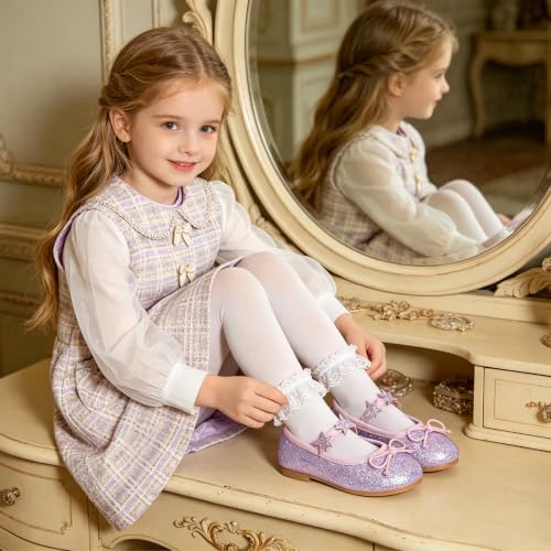 Image of GINFIVE Toddler Girls Dress Shoes Little Girls Mary Janes Ballerina Flats Shoes Toddler