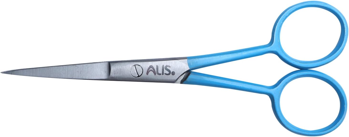 Professional 4.5" inches Beard Mustache Trimming Scissors Salon Scissors AB-105 Blue for Hair Trimming Cutting Men Women Home Hair Cutting Pack of 1