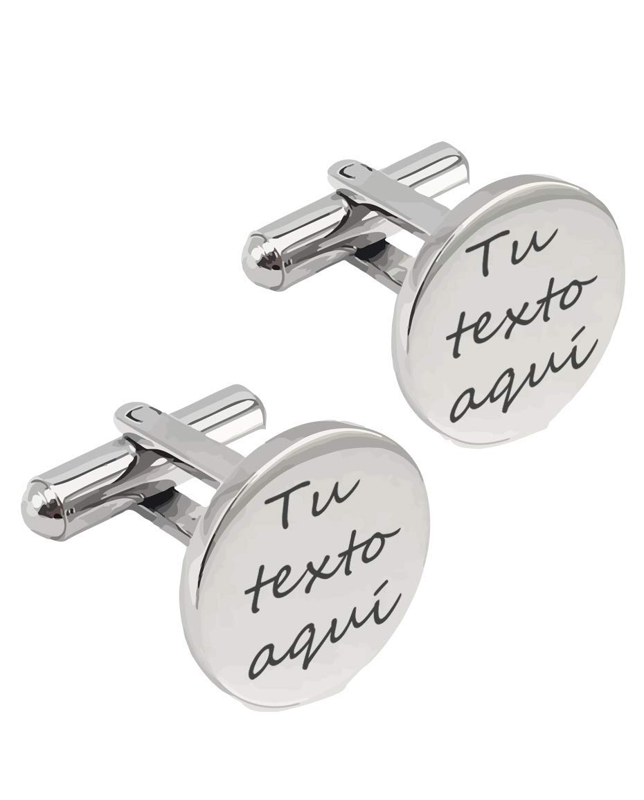 Gemelos Texto Personalizado Acero Grabado Regalo Boda Novio Padrino