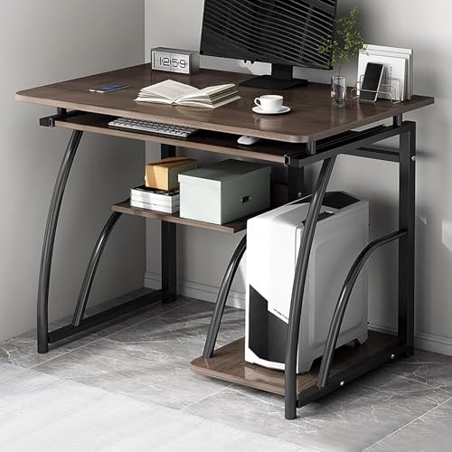 パソコンデスク 小さなパソコン 作業 金属フレーム ワークデスク 厚いデップ 仕事机 強力な耐荷重性 机 pc お手入れ簡単 computer desk スペースは不要 テレワーク 多層設計 ゲーミングパソコン パソコンやオフィスクとして最適 (G-長さ8