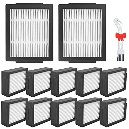 QAQGEAR 12 Piezas de Repuesto de Filtro aspiradoras robóticas para iRobot Roomba I & E Series i3, i3+, i4, i4+, i6+, i7, i7+, i8, i8+, E5, E6, E7 con Cepillo de Limpieza Multifuncional Cover