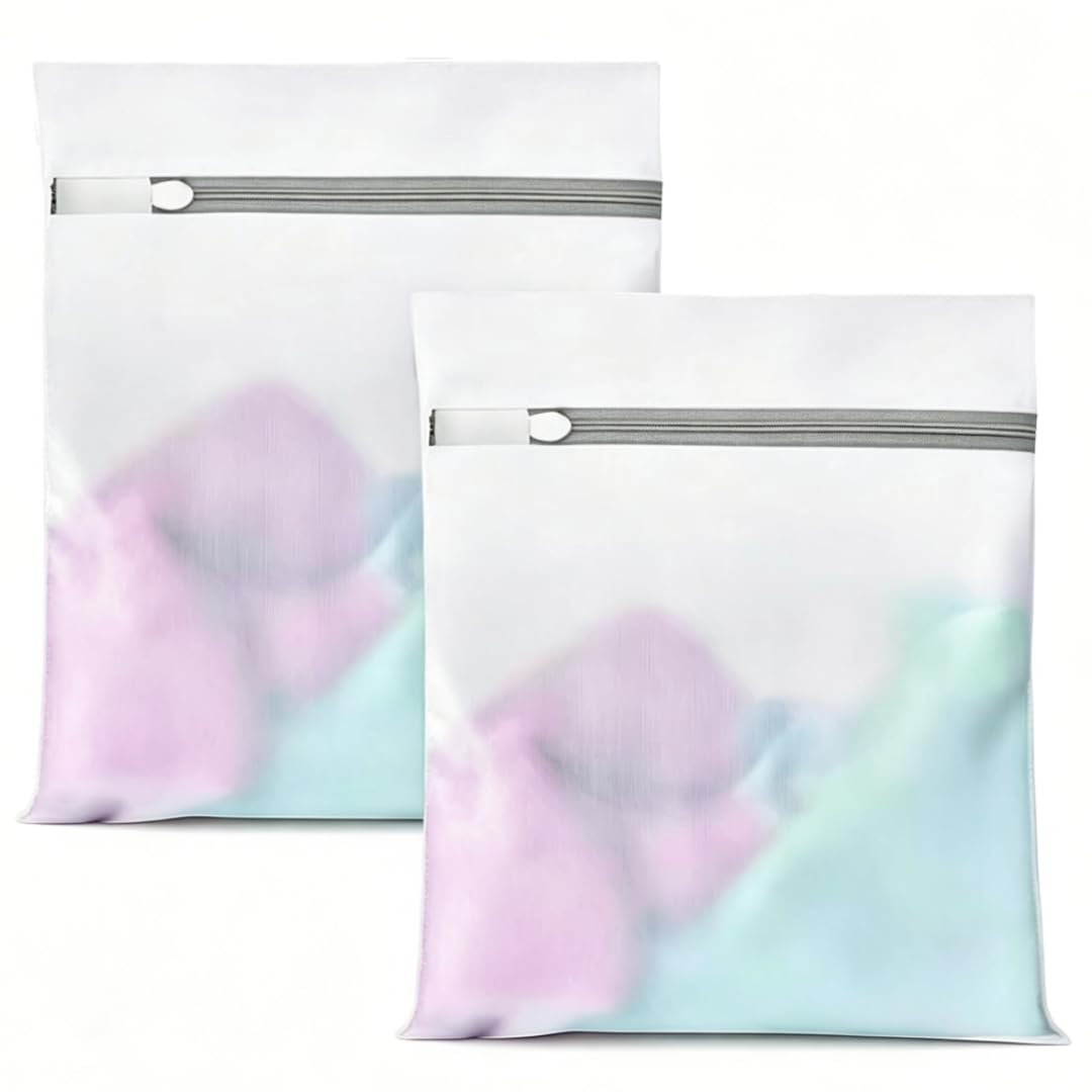 2 Pack Mesh Laundry Bags,Reusable Large Laundry Bags for Washing Machine