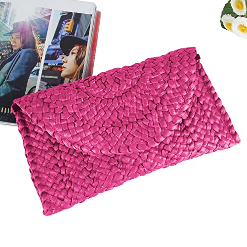 Image of Fecialy Straw Clutch Purses Straw Purses for Women Envelope Woven Clutch Handbags Summer Beach Bags
