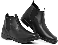 Botina Masculina Couro Legitimo Solado De Pneu Resistente Para Trabalho Preto