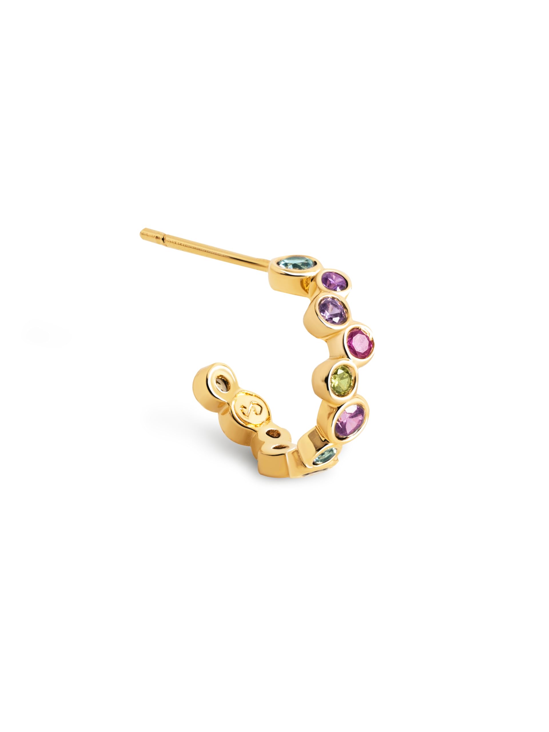 SINGULARU - Boucle d'oreille Unique XS Bubbles. Laiton avec Plaqué Or 18Kt. Fermoir Congo/Click. Bijoux pour Femme