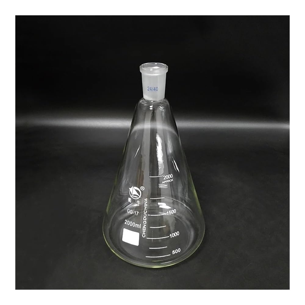 Vetreria da laboratorio Forniture di vetreria da laboratorio in vetro for beuta Erlenmeyer in vetro da 24/40, 2000 ml/2 l