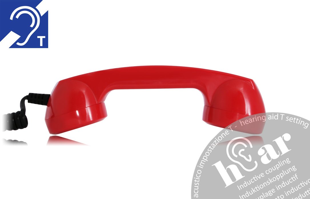 OPIS 60s Micro Hear: Auricular Retro para Usar con el teléfono móvil y audífono (Rojo)