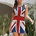 Union Jack UK Flag Funny Women's Dress Sleeveless Sexy Bodycon Mini Dresses Sexy S