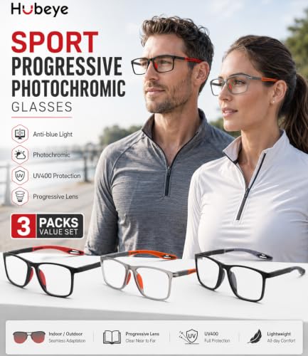 Image of TR90 Progressive Photochromic Blue Light Reading Glasses,Cheaters Readers