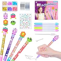 MOMUSE DIY Pen Making Kit, Fun Pen Creator Studio – Make You Own 4 Sparkly Glitter Pens, Creative Art and Craft Kits Toys for Kids Girls Tweens 6 7 8 9 10 11 12 Years Birthday Gift Present