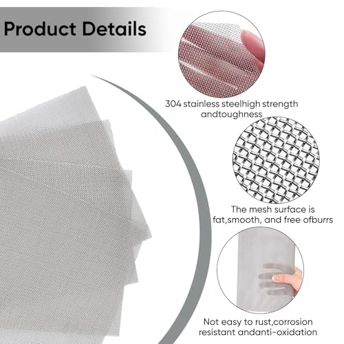 Image of 6 Pcs Rat Guard for Home, 150x210mm Stainless Steel Mesh, Drain Cover Mesh, 20 Mesh Pest Proofing Screen, Metal Wire Sheets for Air Brick Covers and Vent Protection