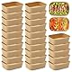 HENGBIRD 25 Stück PappschüSseln Wiederverwendbare Kraftpapier Schachtel Wasser und öLfest Take Away Kraftpapier Box 500ml Kein Deckel Geeignet für Takeaways, Verpackung, Picknicks, Mikrowellengeeignet