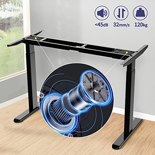 Image of AIMEZO Height Adjustable Standing Desk Frame, Electric Sit Stand Desk Table Frame with Dual Motors, Anti-ollision System, Preset Memory Keys (2 Stage, Black)