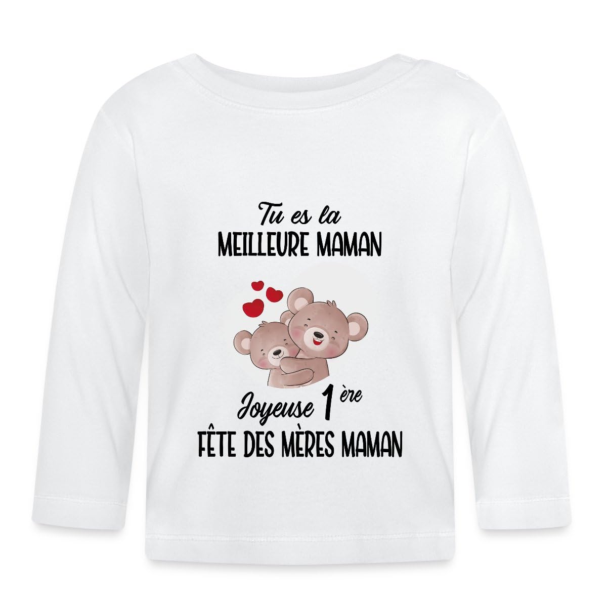 Spreadshirt Meilleure Maman Cadeau 1ère Fête des Mères T-Shirt Manches Longues Bio Bébé